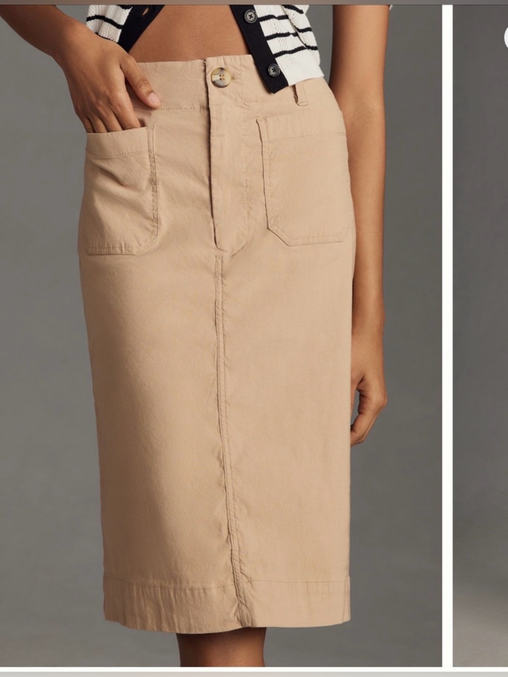 Anthropologie Maeve Colette Kaki Pencil Skirt (NWT Size XS)